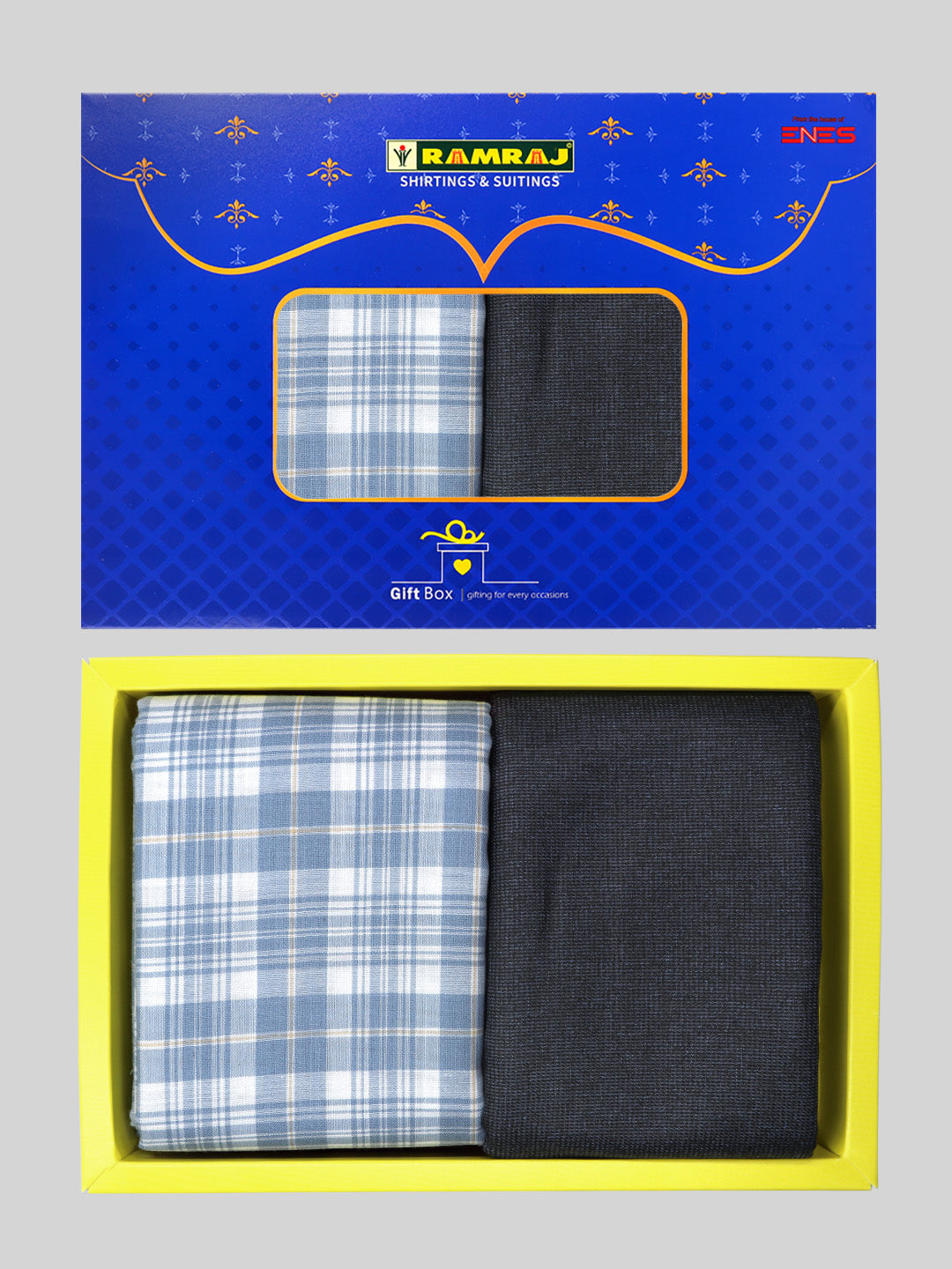 Men Cotton Checked Shirting & Suiting Gift Box ME183