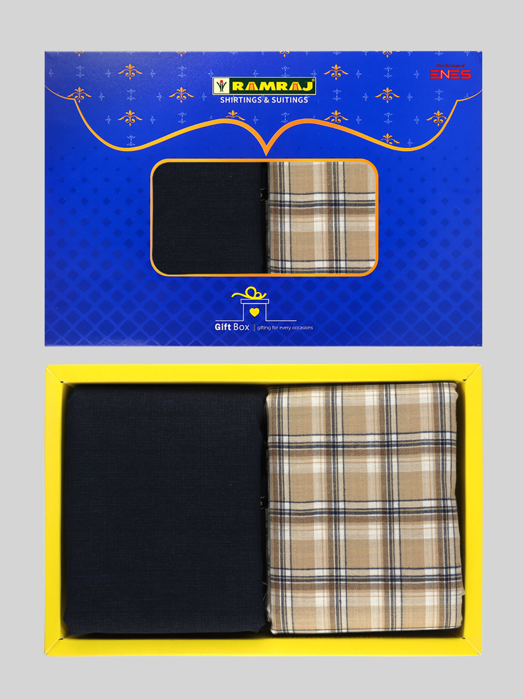 Men Cotton Checked Shirting & Suiting Gift Box ME187