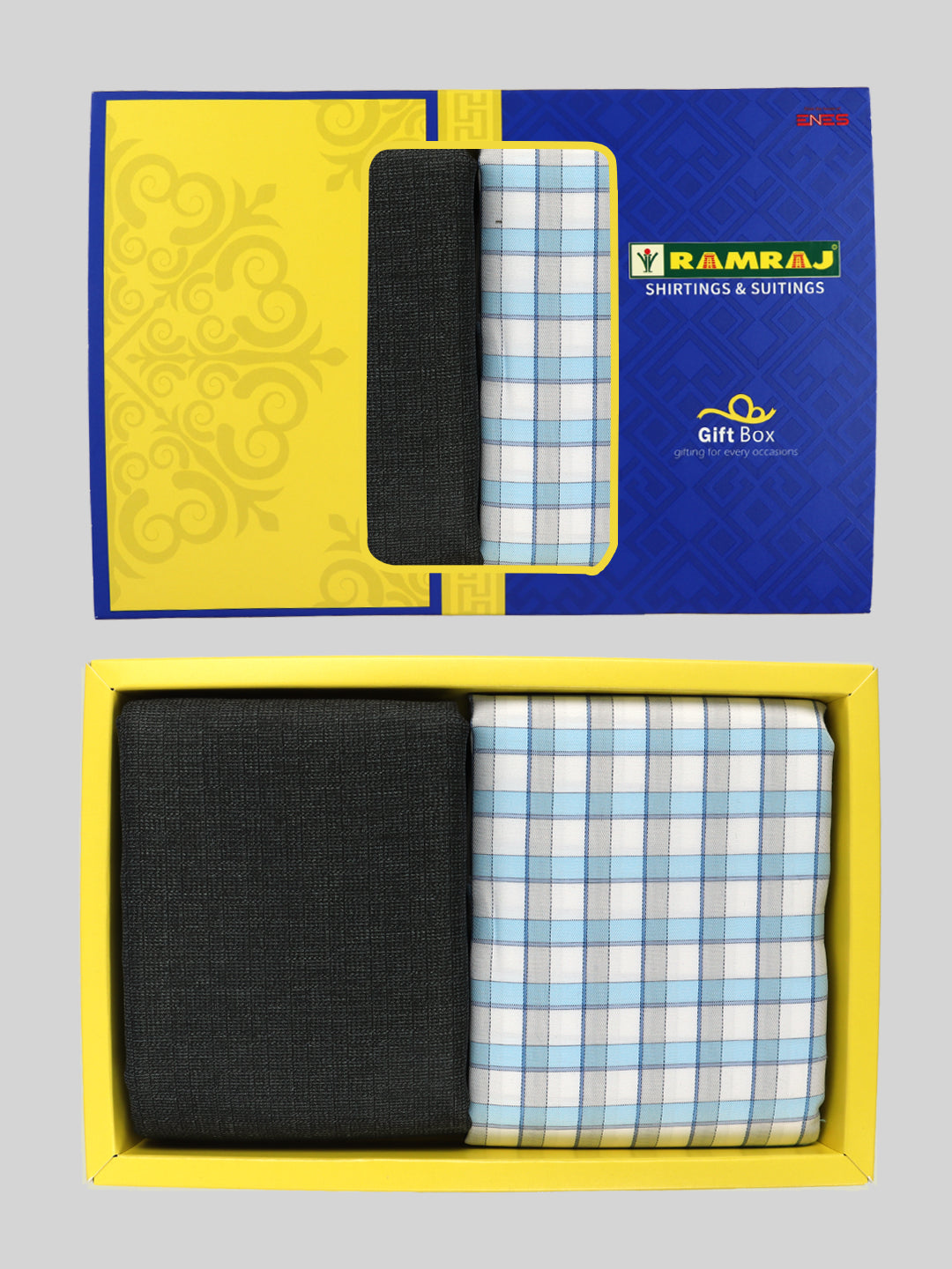 Men Cotton Blend Checked Shirting & Suiting Gift Box ME215
