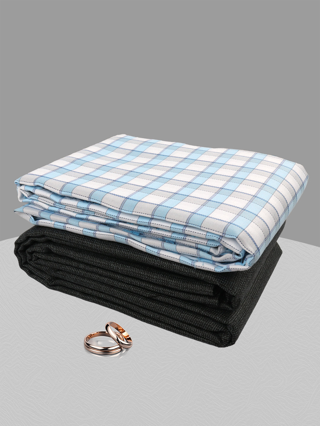 Men Cotton Blend Checked Shirting & Suiting Gift Box ME215