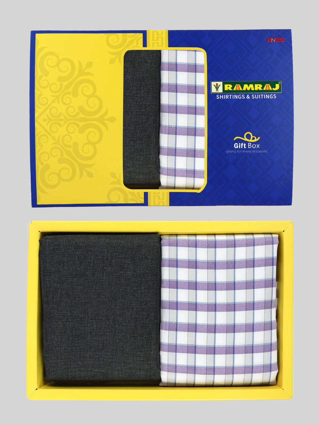 Men Cotton Blend Checked Shirting & Suiting Gift Box ME217