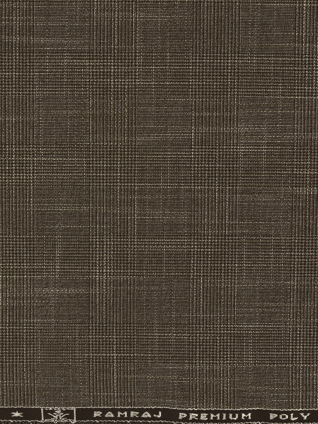 Premium Poly Viscose Blend Self Design Stretch Suiting Fabric Brown Delicious