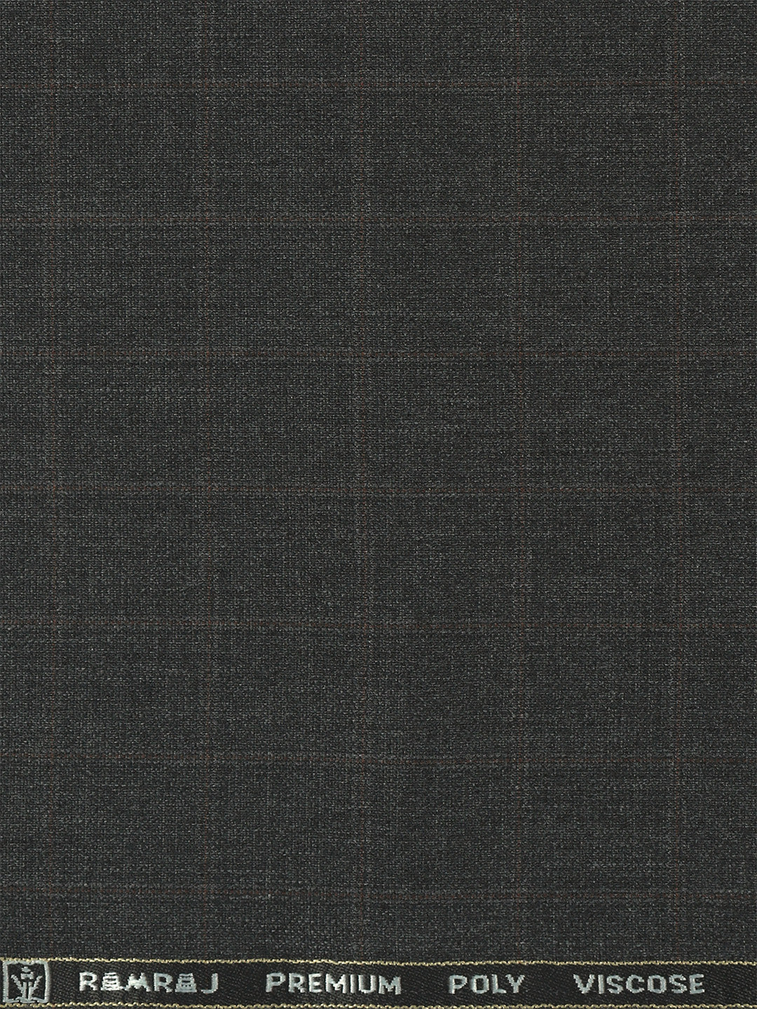 Poly Viscose Dark Grey Checked Pants Fabric Happy Days