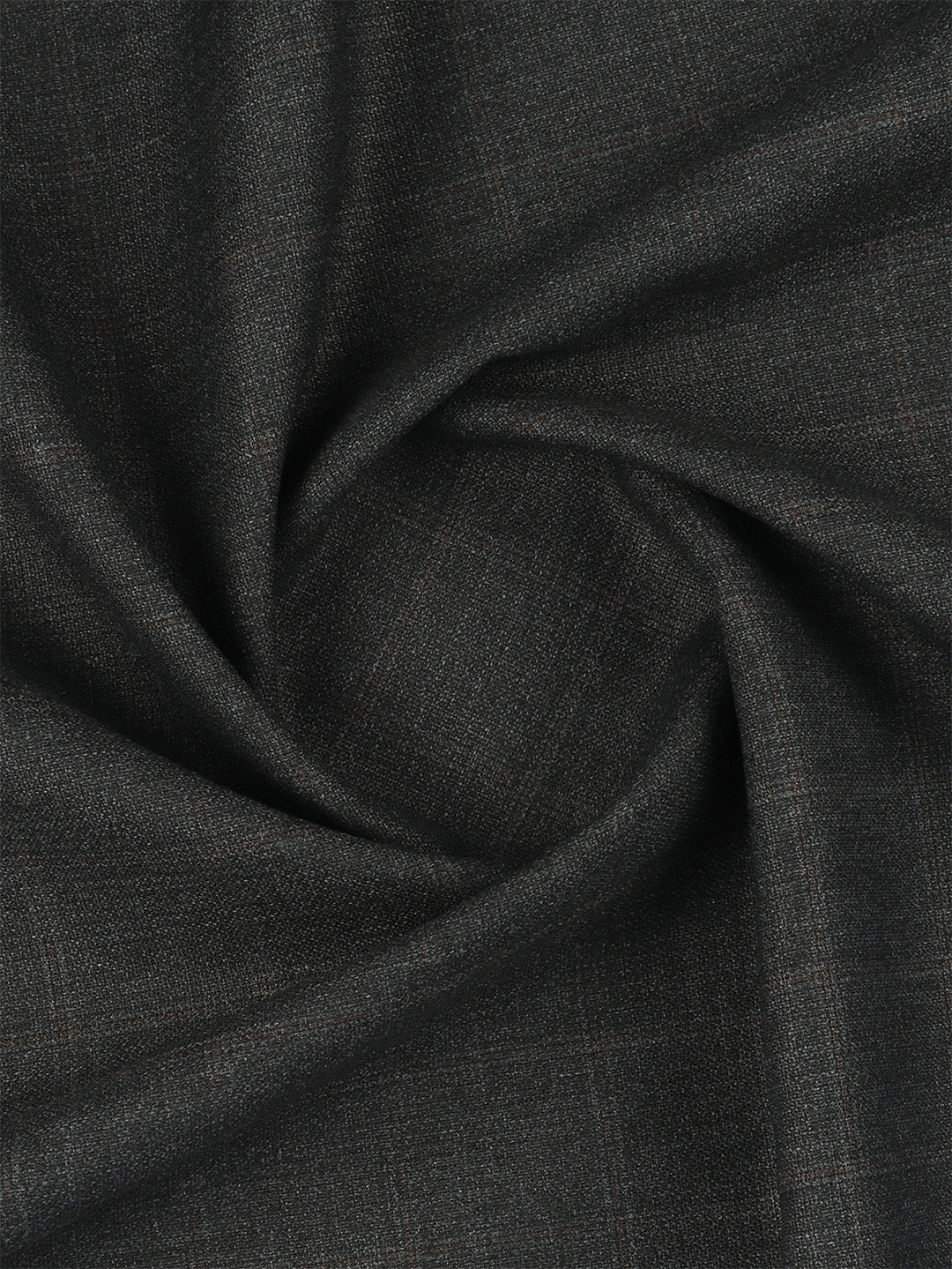 Poly Viscose Dark Grey Checked Pants Fabric Happy Days