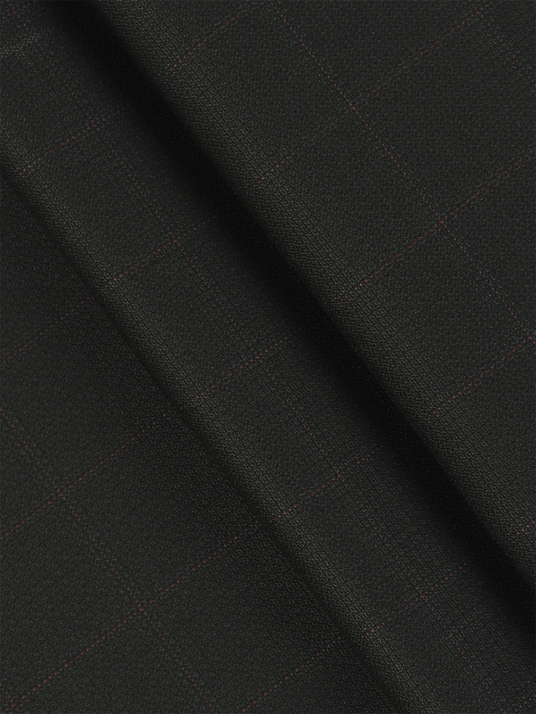 Poly-Viscose Black Checked Pants Fabric Happy Days