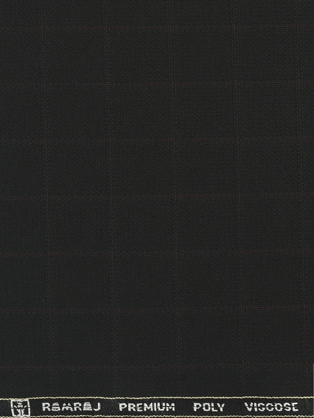 Poly-Viscose Black Checked Pants Fabric Happy Days