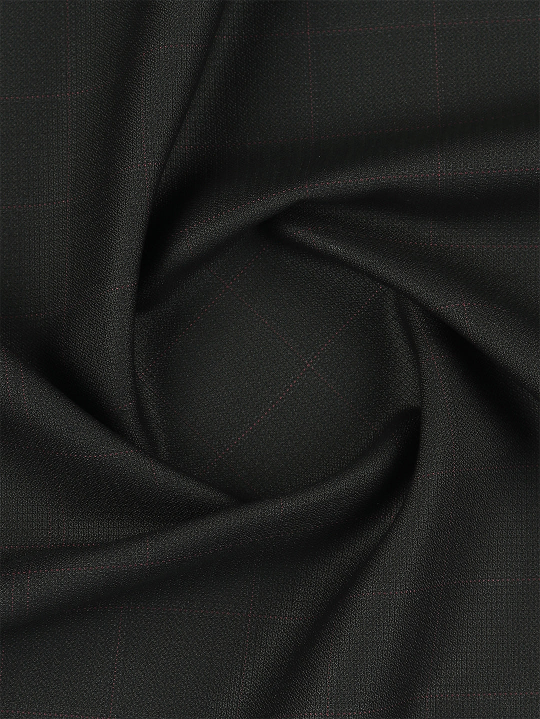 Poly-Viscose Black Checked Pants Fabric Happy Days
