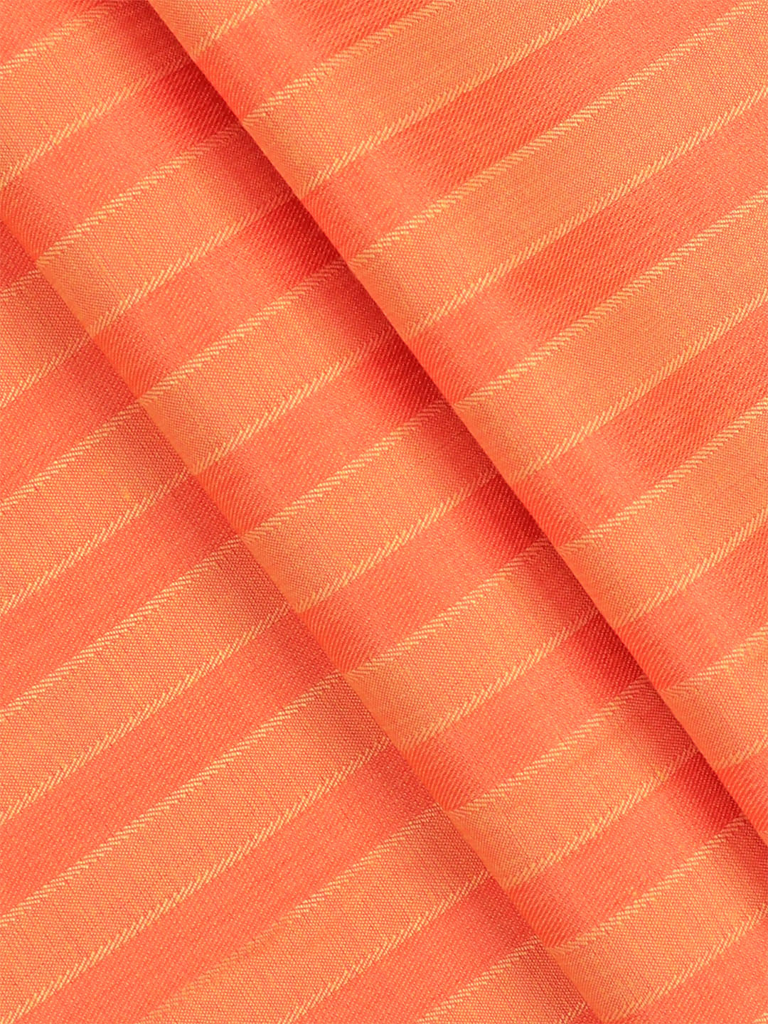 Cotton Rich Striped Shirt Fabric Orange High Style