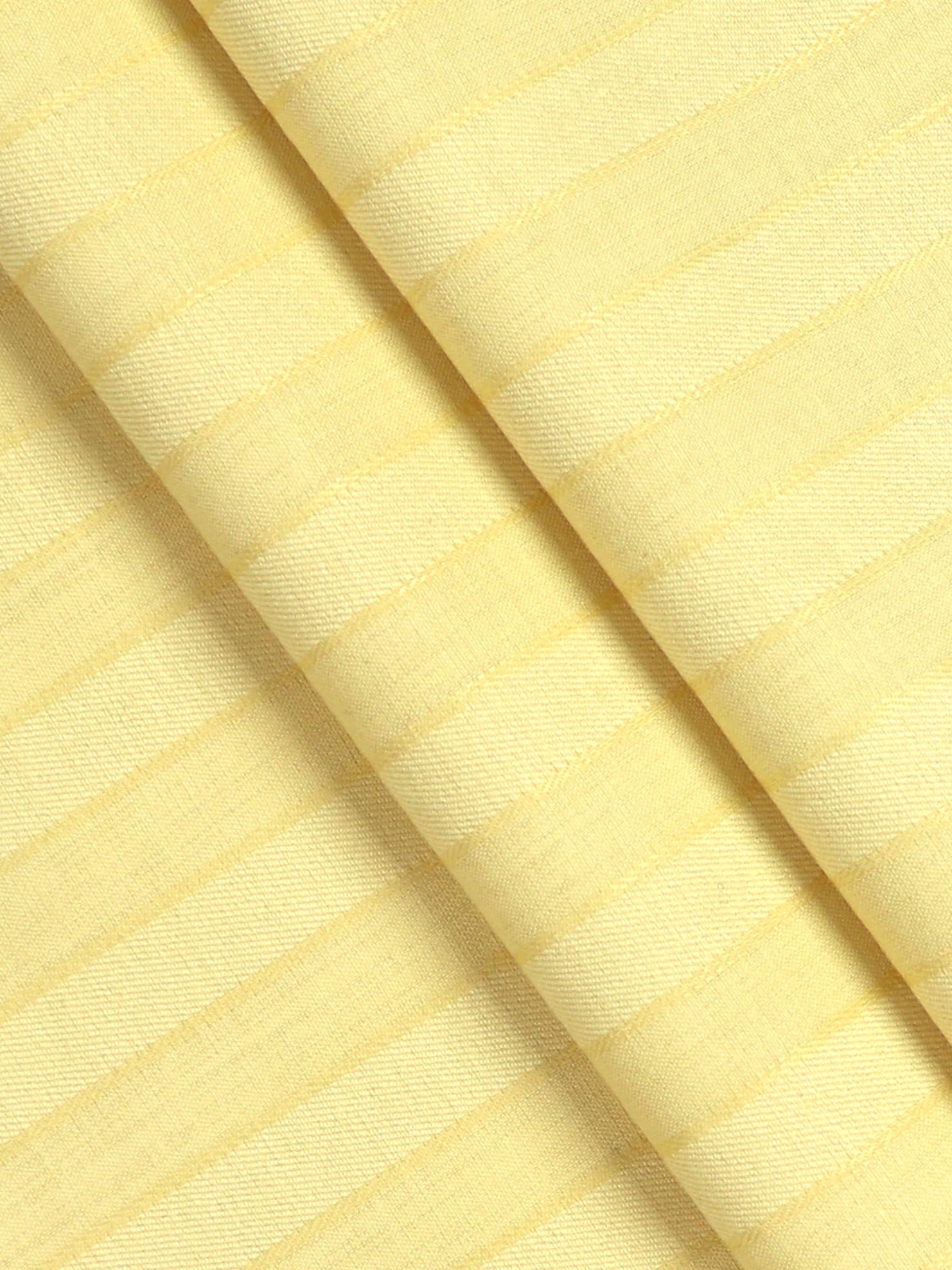 Cotton Rich Yellow Self design Shirting Fabric Hi-Tech