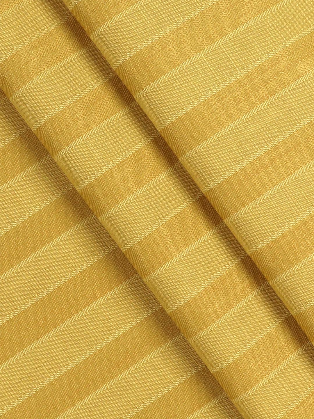 Cotton Rich Striped Shirt Fabric Yellow High Style