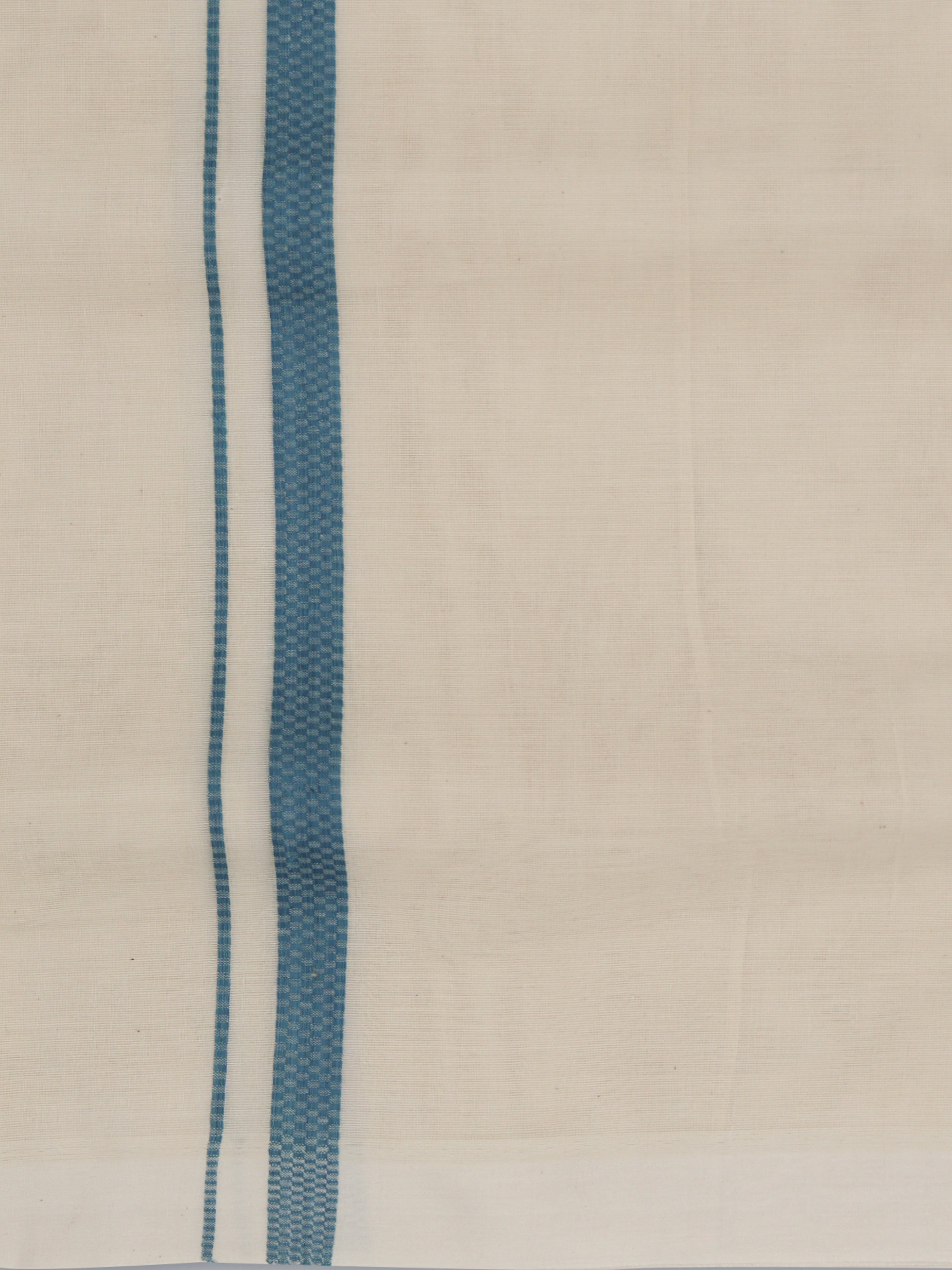 Double Layer 100% Cotton Cream Kora Dhoti with Colour Border - MK02
