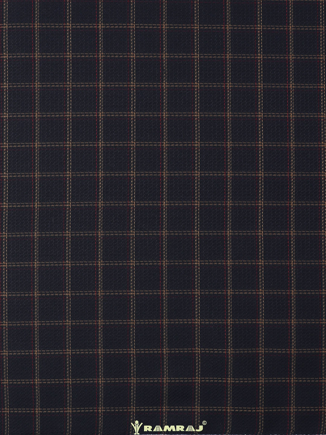 Mens Cotton Rich Checked Navy Shirt Fabric High Style