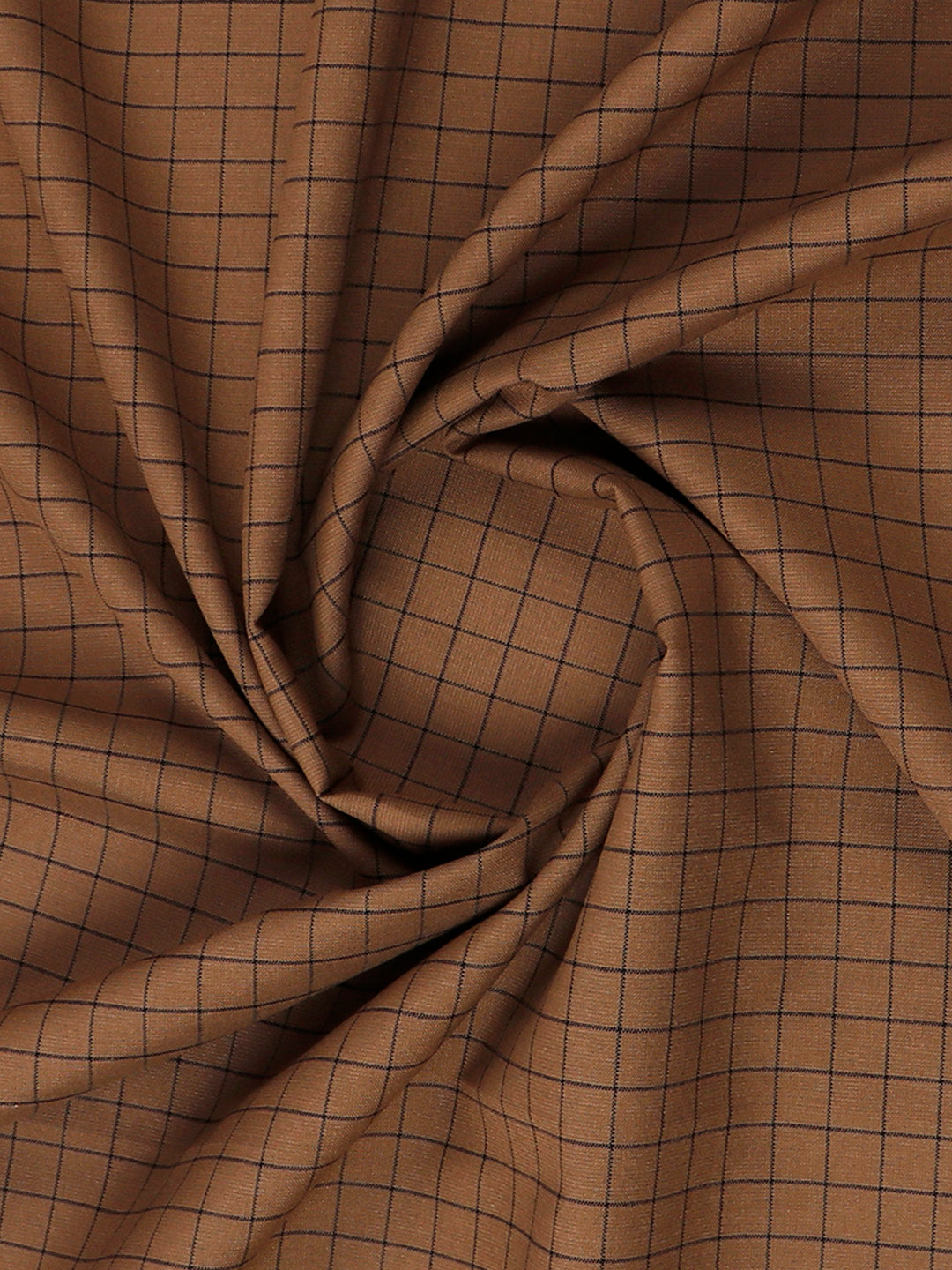 Cotton Brown Check Shirt Fabric High Style