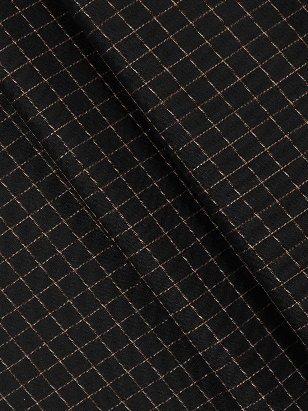 Cotton Black Color Check Shirt Fabric High Style