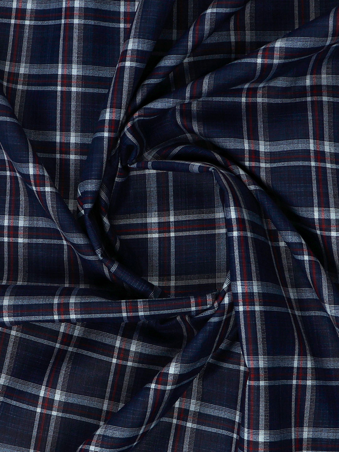 Cotton Blue Check Shirt Fabric High Style