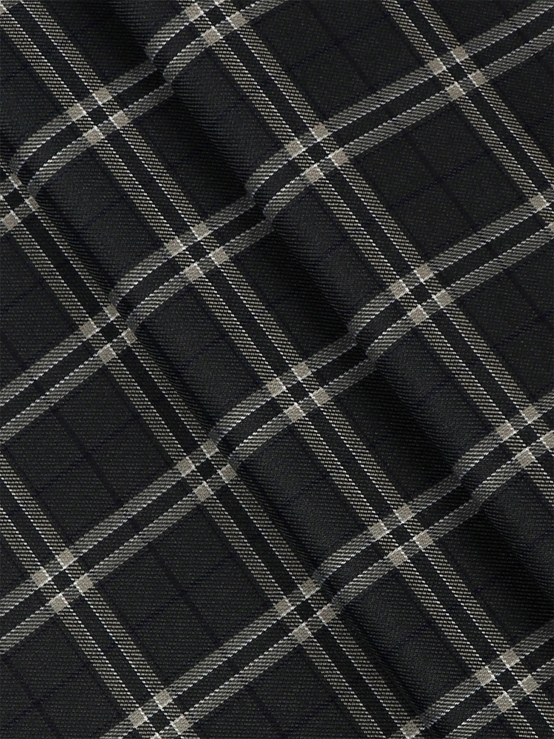 Cotton Black Check Shirt Fabric High Style