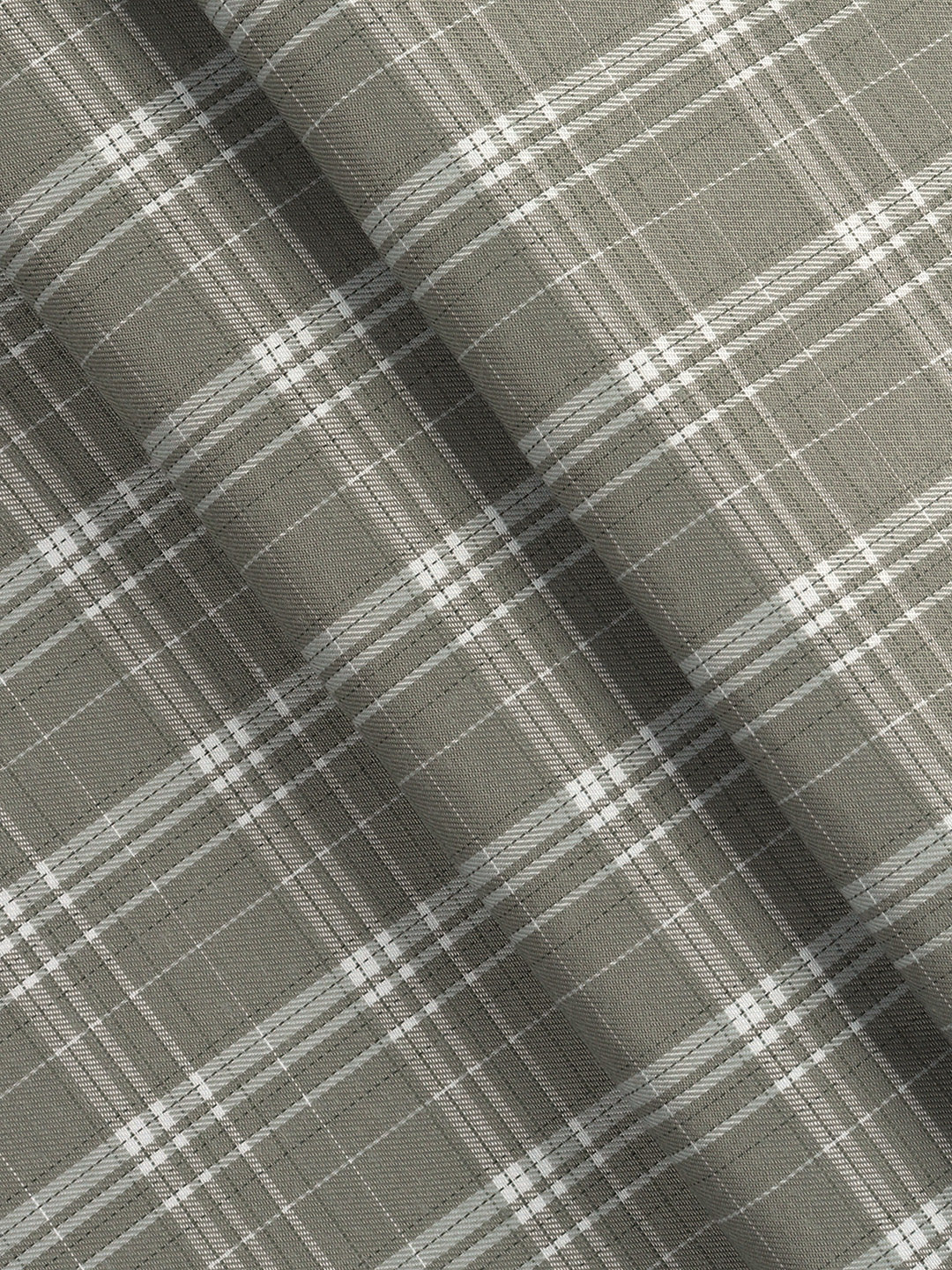 Cotton Rich Checked Green Shirt Fabric High Style