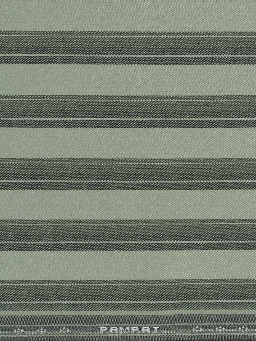 Cotton Blend Striped Shirt Fabric Light Green High Style