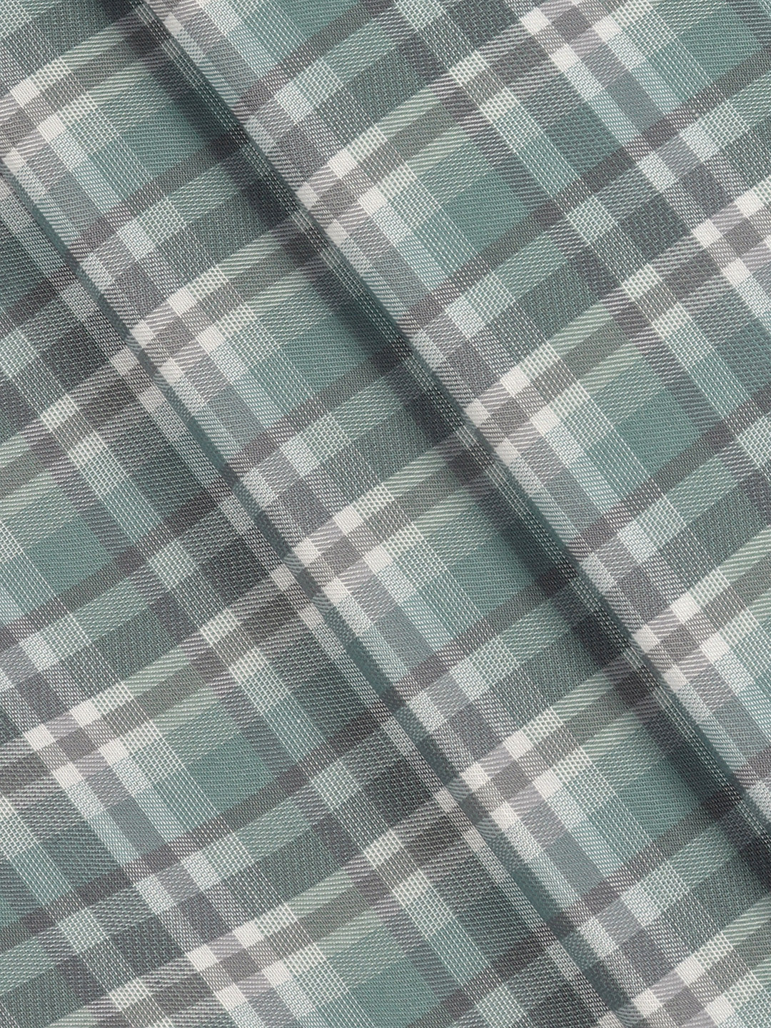 Men Cotton Rich Checked Green Shirt Fabric High Style