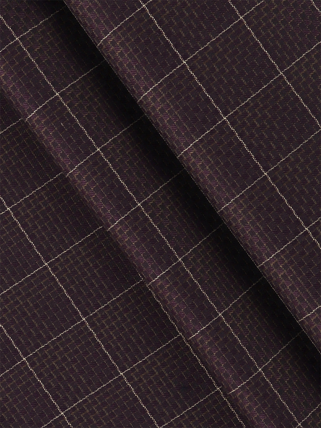 Men Cotton Rich Checked Grape Shirt Fabric High Style