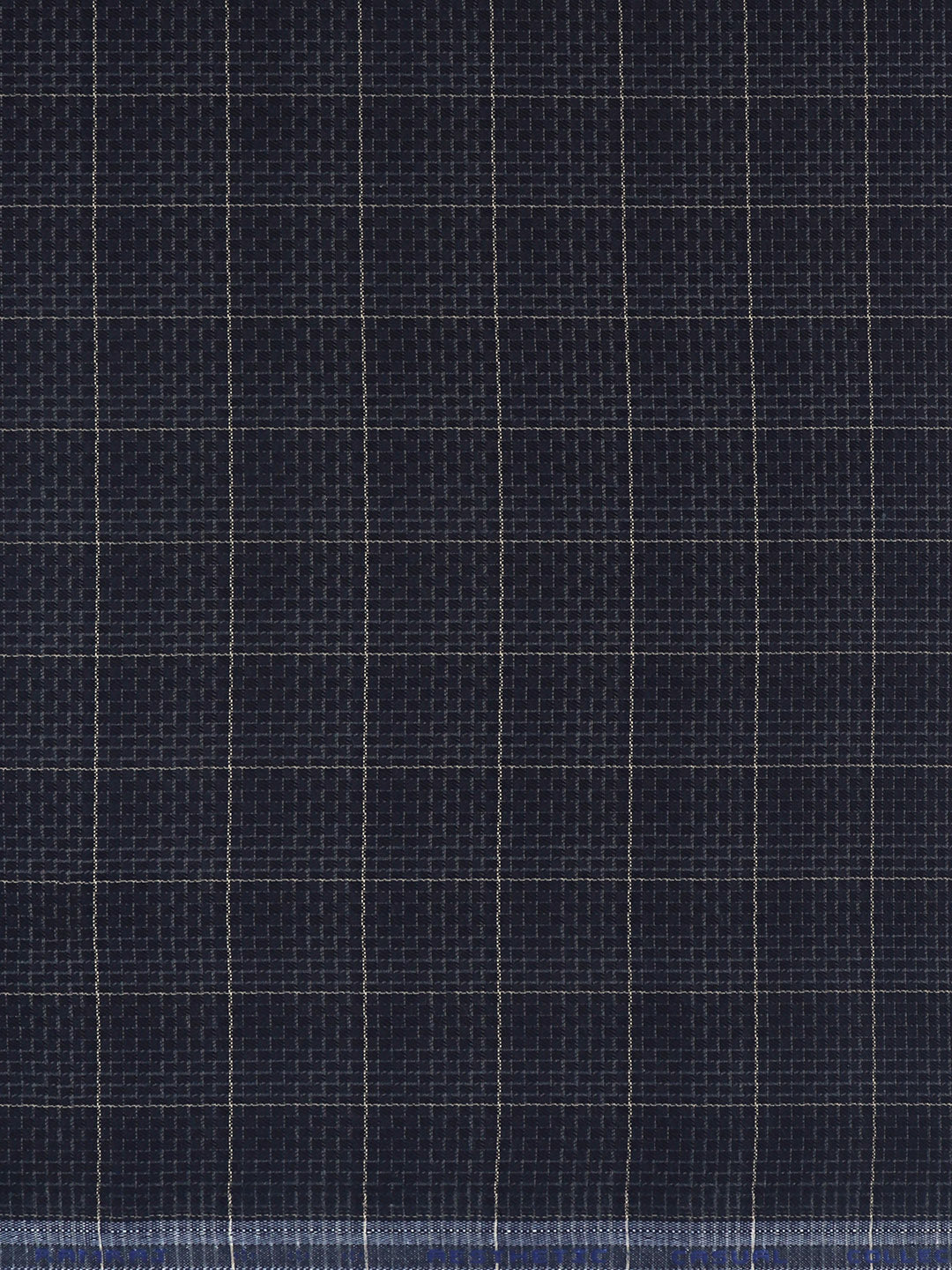 Men Cotton Rich Navy Checked Shirt Fabric High Style