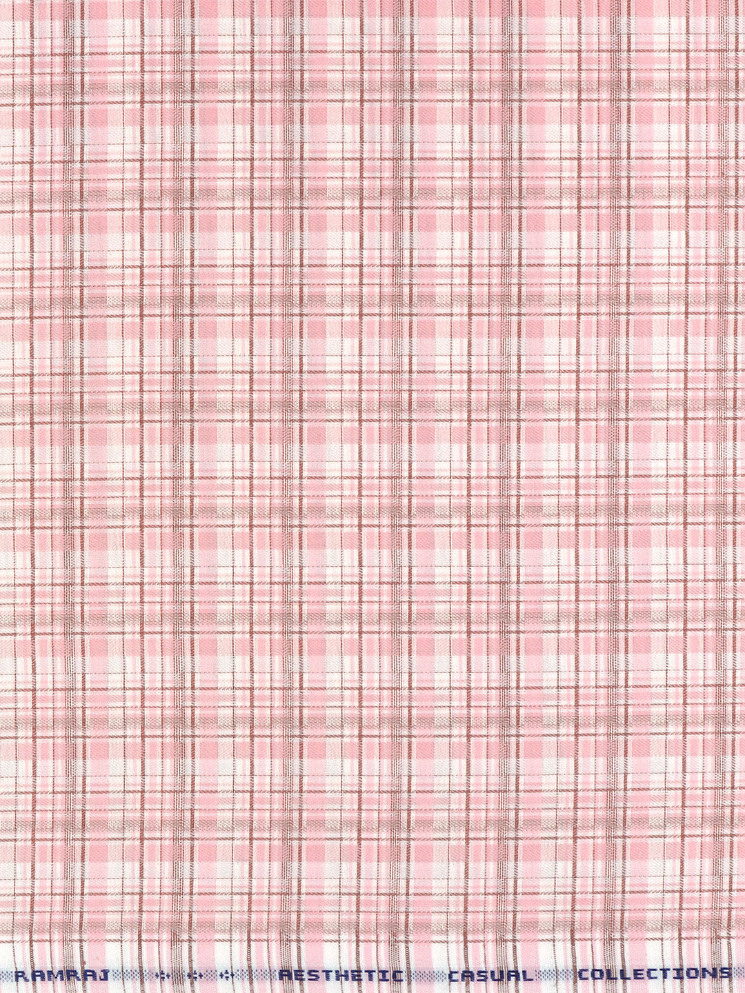 Men Cotton Rich Checked Pink Shirt Fabric High Style