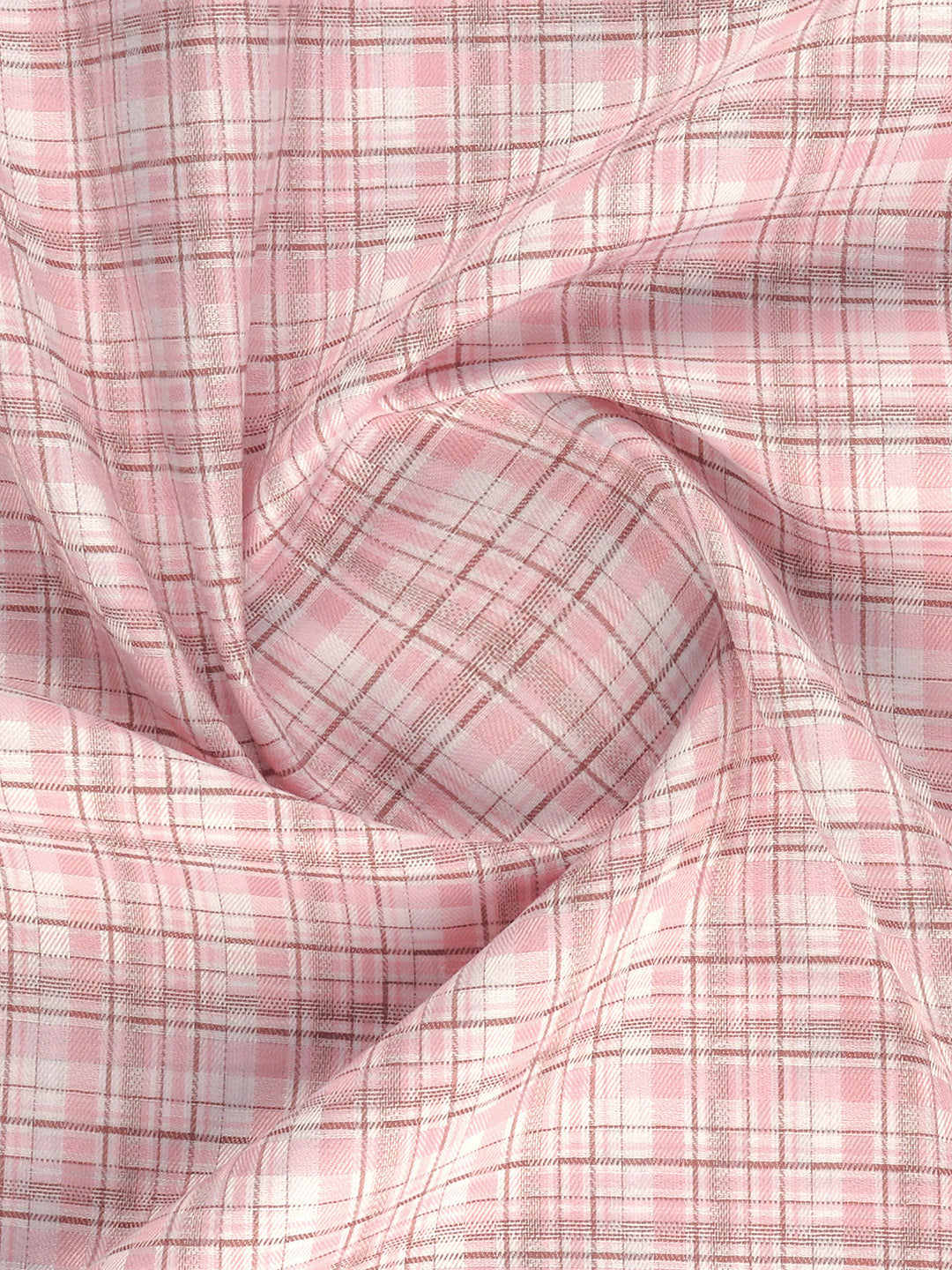 Men Cotton Rich Checked Pink Shirt Fabric High Style