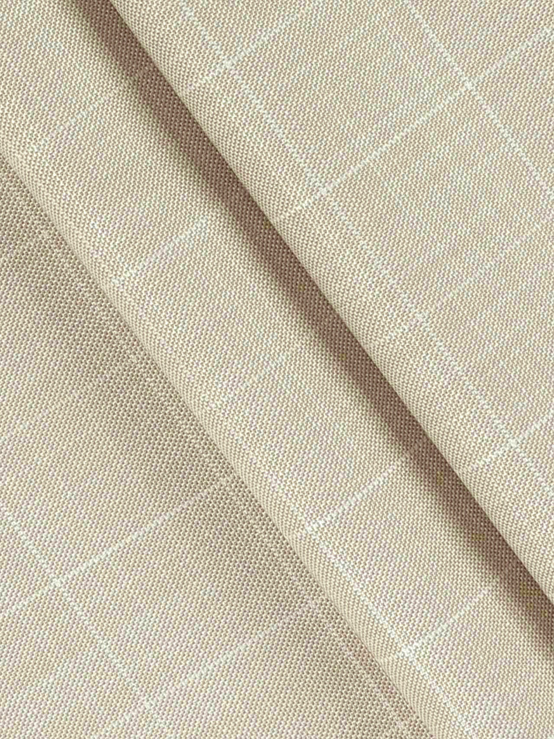 Premium Cotton Colour Light Brown Checked Pants Fabric Honey Day