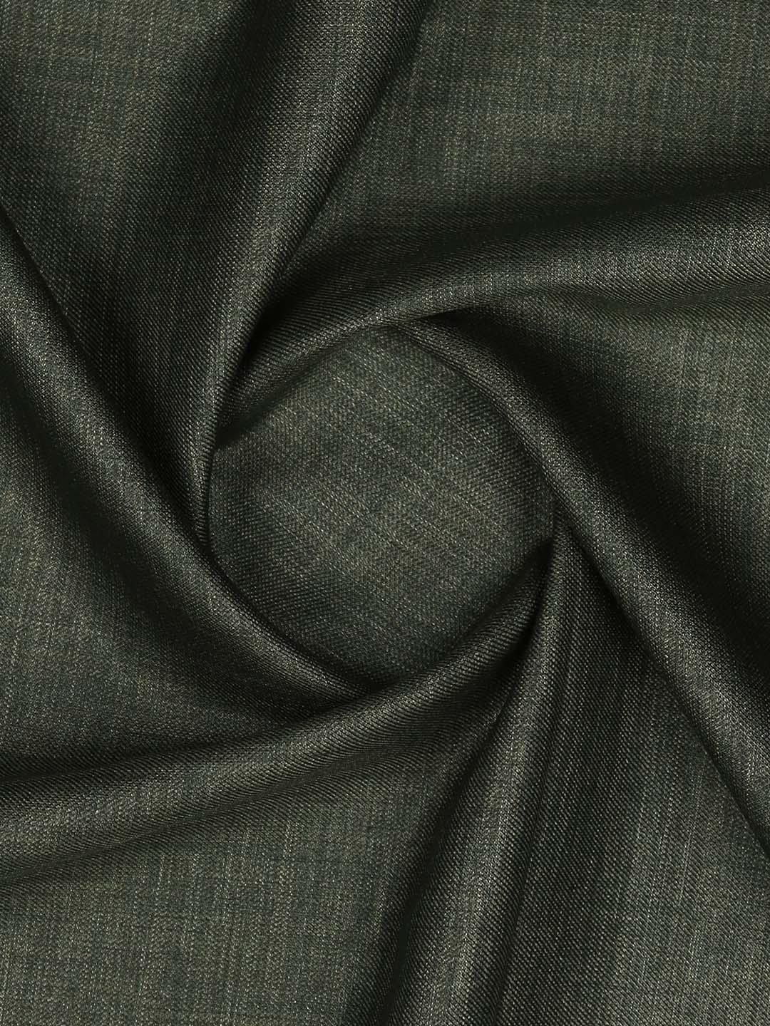 Men  Poly Viscose Blend Pants Fabric Dark Green Fun Days