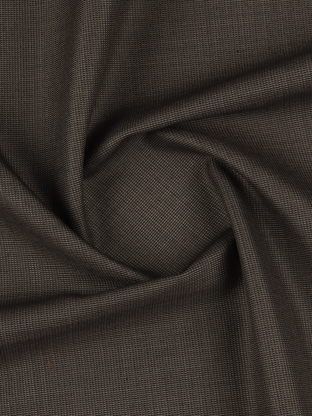 Poly Viscose Stretch Dark Brown Self Design Suiting Fabric Enable