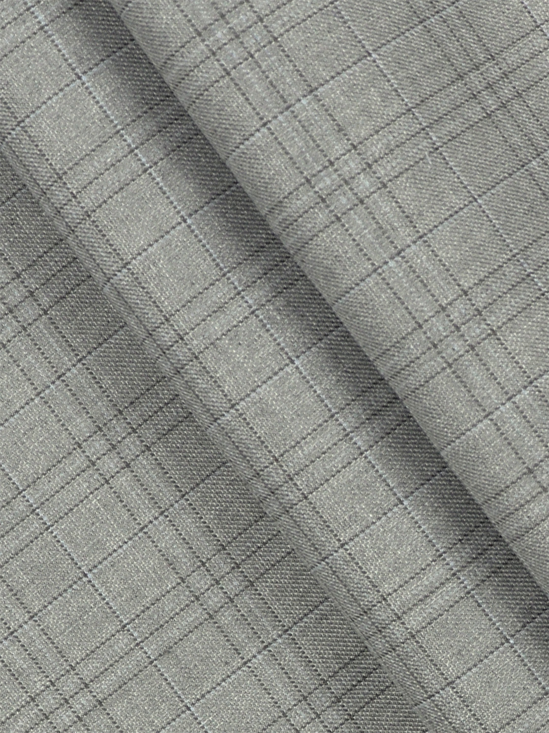 Cotton Grey Colour Checked Pants Fabric Golden Days