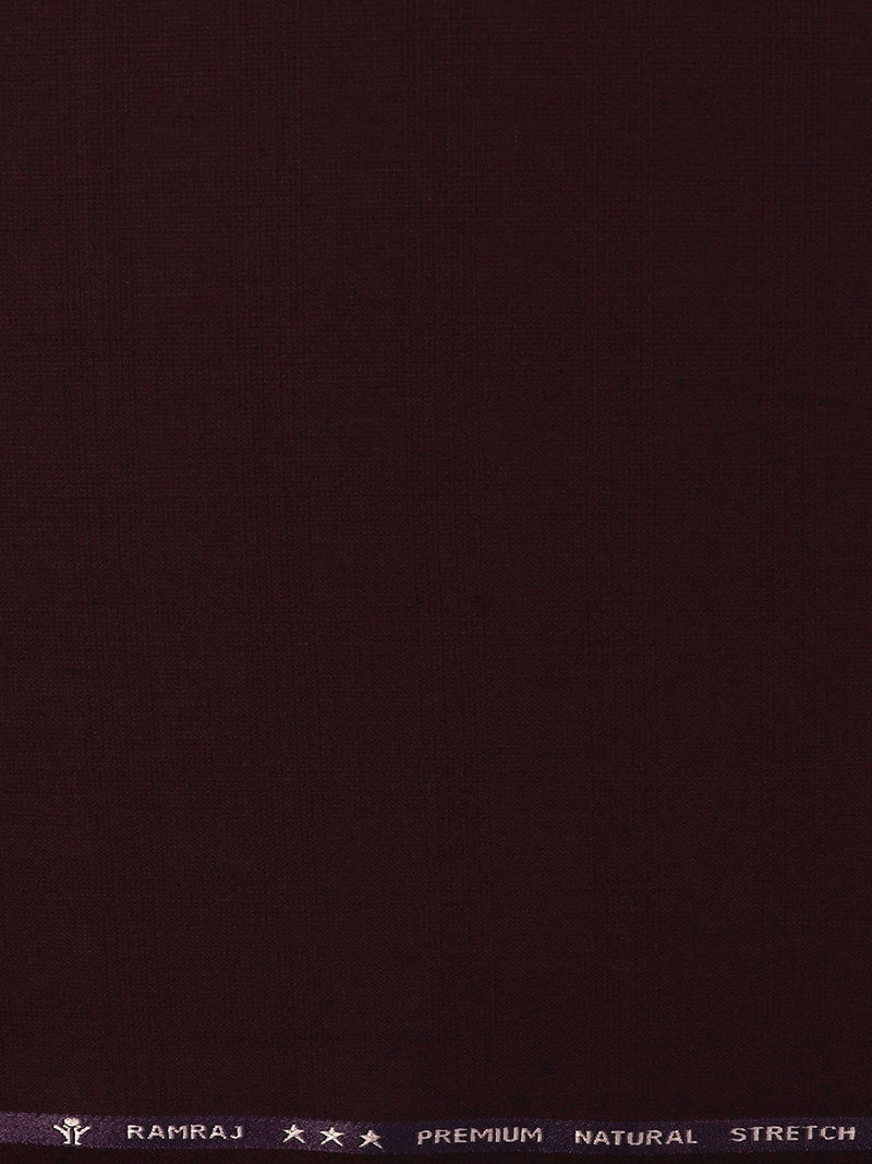 Natural Stretch Maroon Plain Pants Fabric Enable Stretch