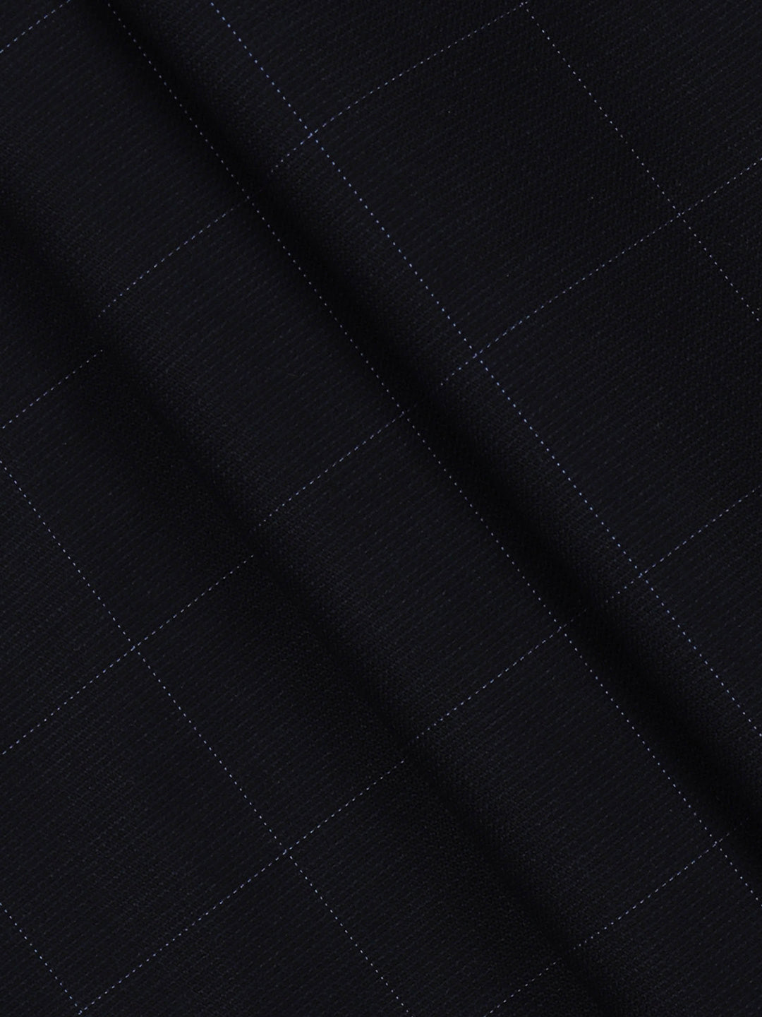 Premium Australian Merino Wool Blended Checked Pants Fabric Navy Mark Wool-Pattern view