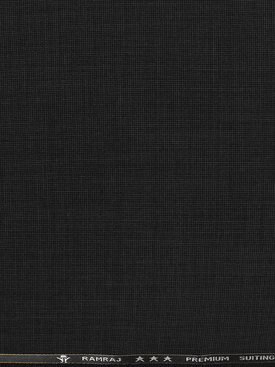 Premium Australian Merino Wool Blended Colour Checked Pants Fabric Dark Grey Mark Wool-Zoom view