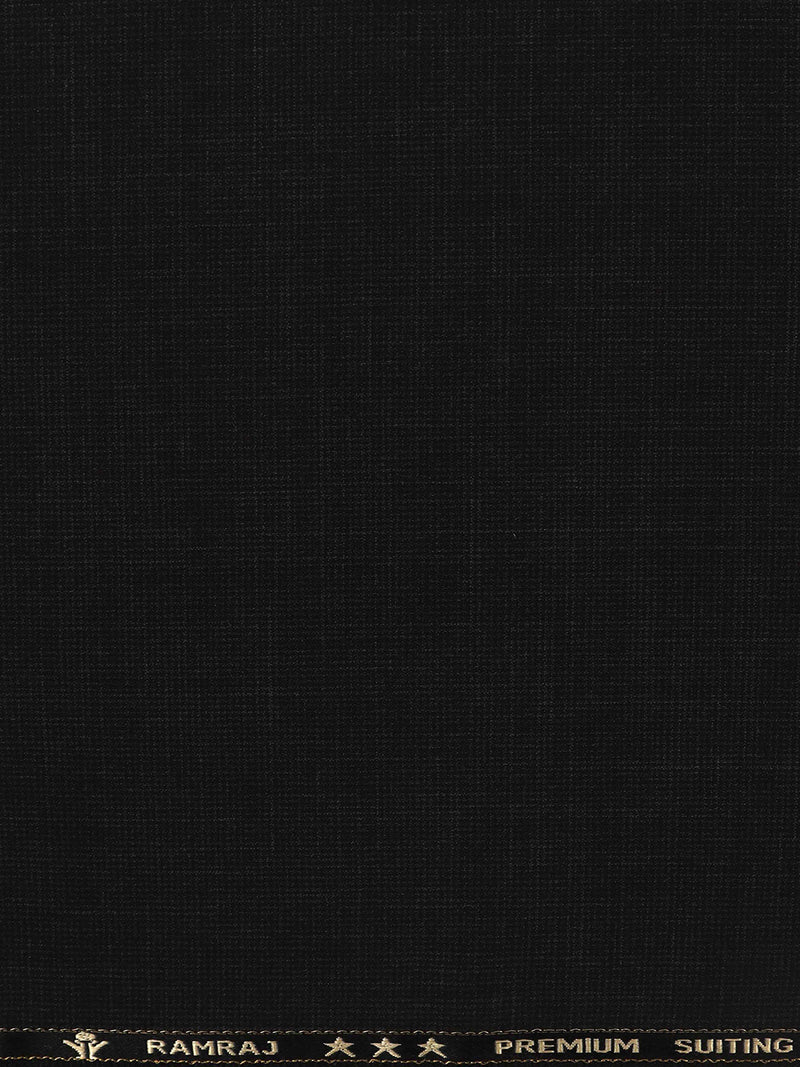 Premium Australian Merino Wool Blended Colour Checked Pants Fabric Black Mark Wool