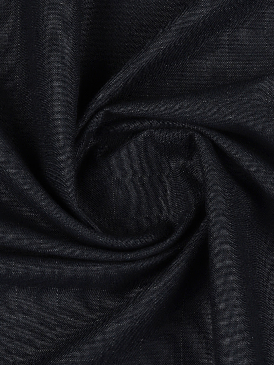 Poly Viscose Stretch Navy Blue Checked Suiting Fabric Enable