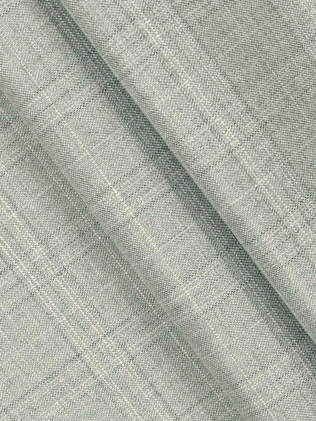 Men  Cotton Blend Checks Pants Fabric Silver Grey Icle Stretch