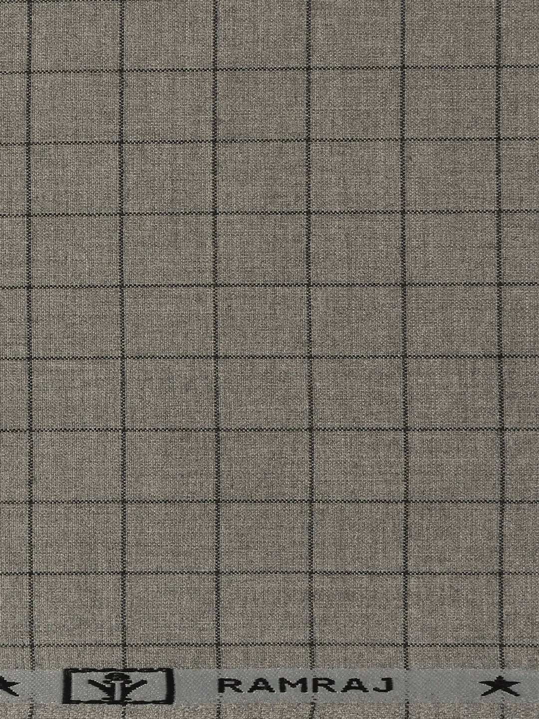 Poly Viscose Blend Checked Stretch Suiting Fabric Grey Enable