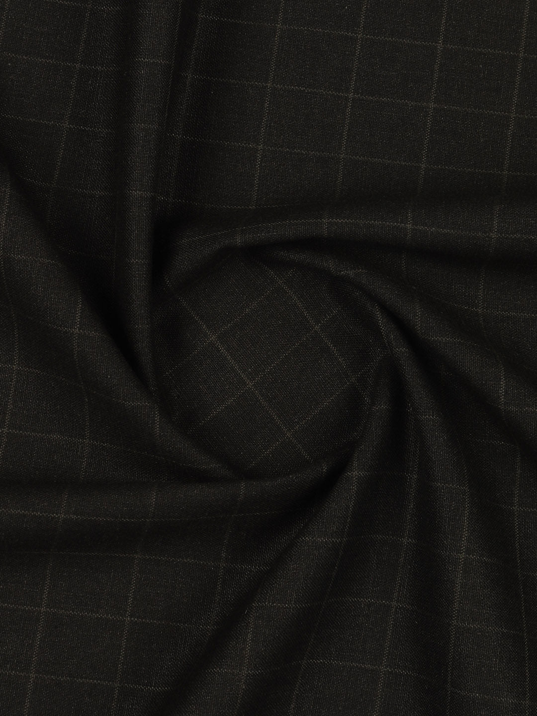Poly Viscose Blend Checked Stretch Suiting Fabric Brown Enable