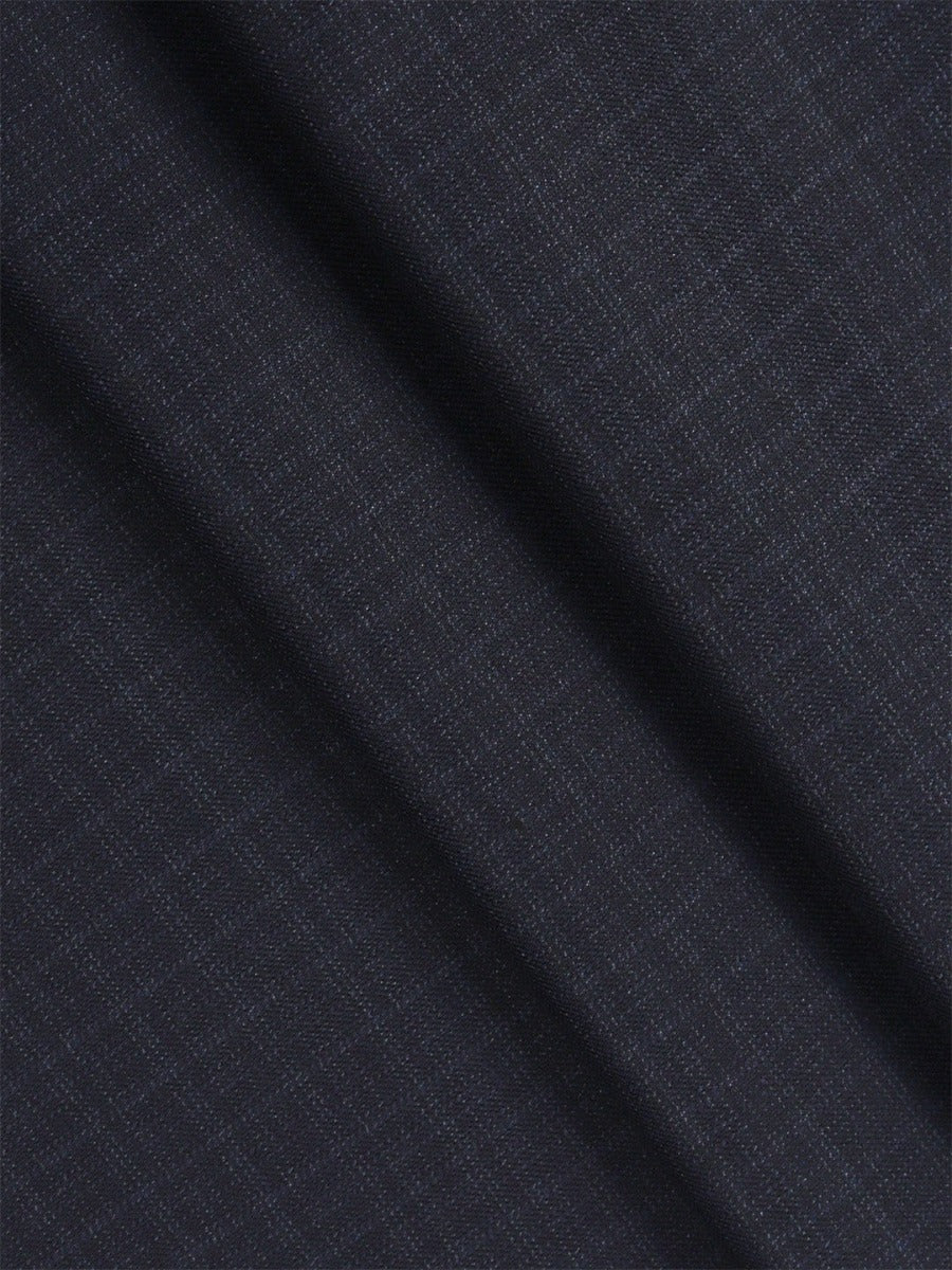 Cotton Checked Smart Elegant Look Navy Suiting Fabric-Icle Stretch