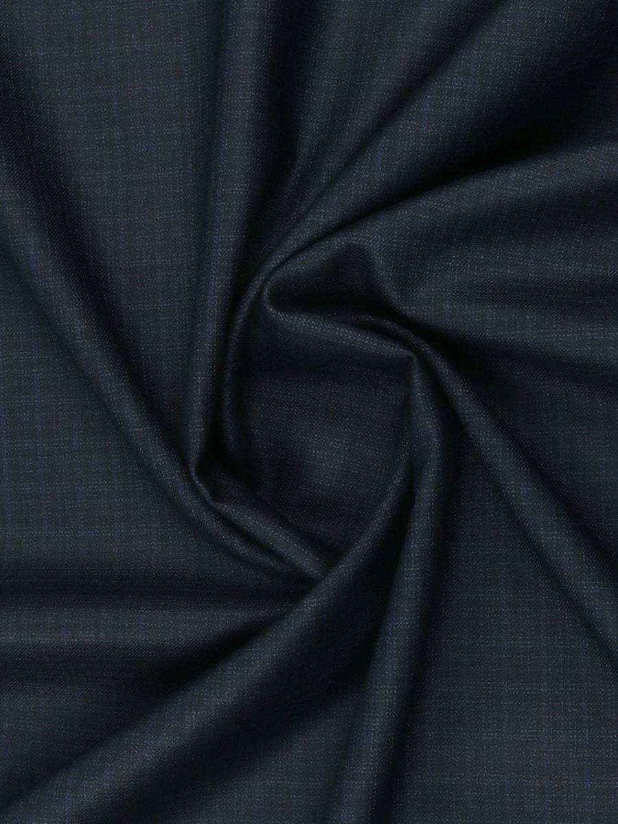 Cotton Checked Smart Elegant Look Navy Suiting Fabric-Icle Stretch
