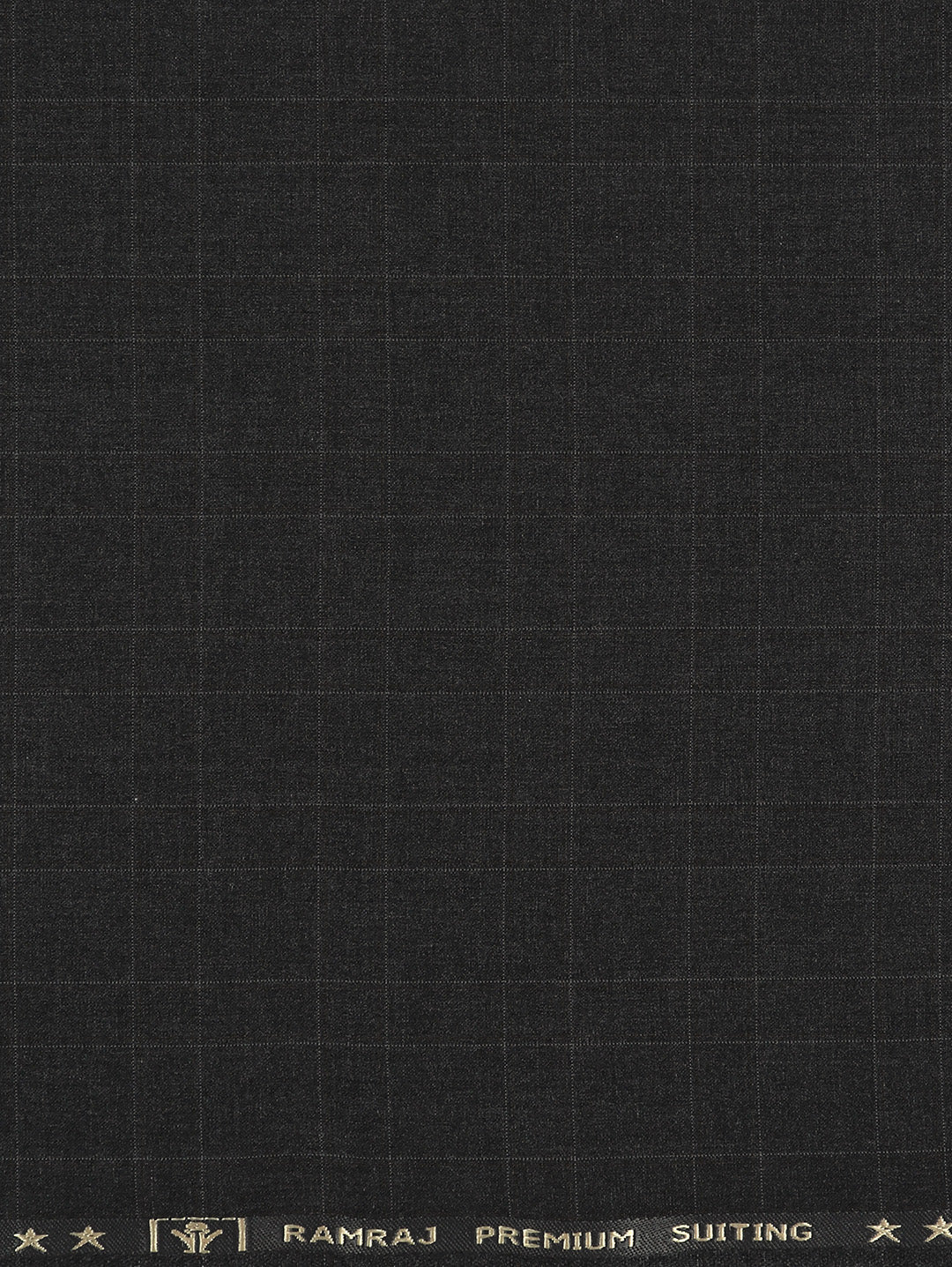 Poly Viscose Checked Suiting Fabric Grey Golden Days