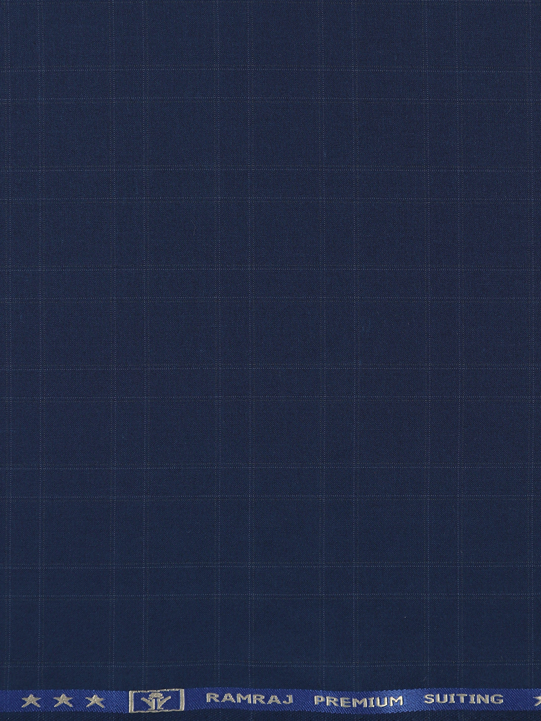 Poly Viscose Checked Suiting Fabric Dark Blue Golden Days