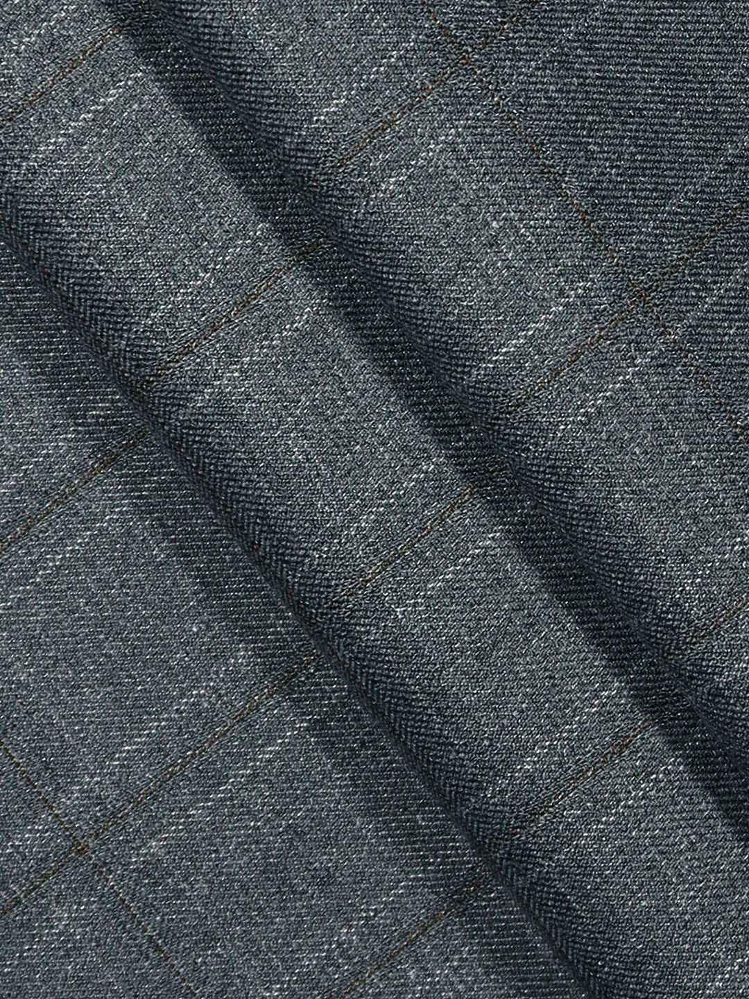 Men  Cotton Blended Checks Pants Fabric Grey Chronicle Bit