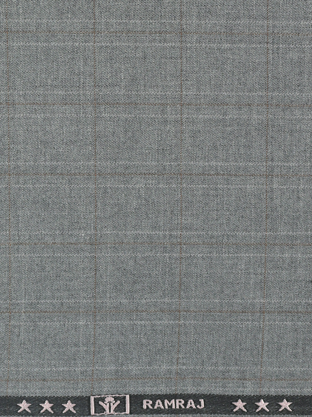 Poly Viscose Blend Checked Stretch Suiting Fabric Grey Chronicle