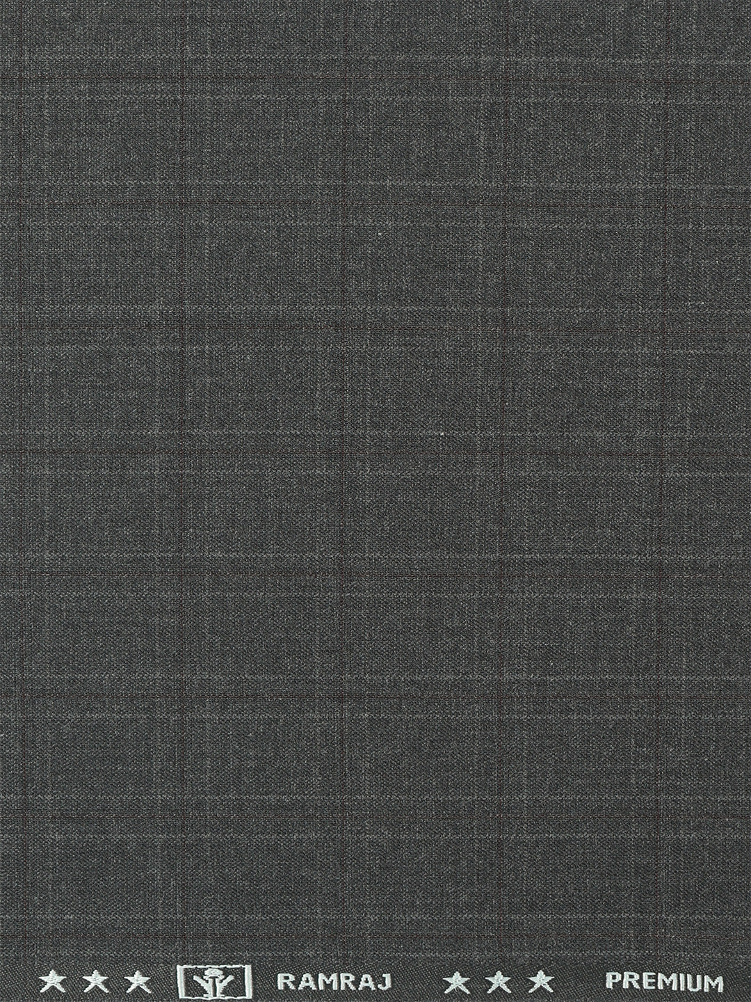 Poly Viscose Blend Checked Stretch Suiting Fabric Dark Grey Chronicle