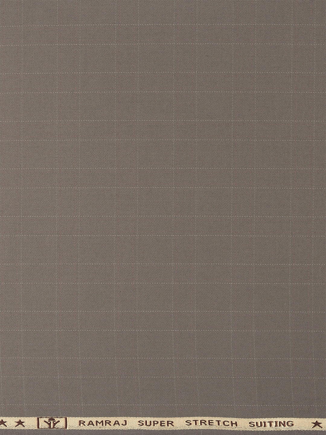 Men Cotton Blend Checks Pants Fabric Brownish Grey Icle Stretch