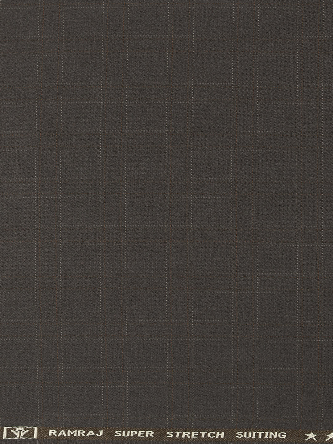 Men Cotton Blend Checks Pants Fabric Dark Brown Icle Stretch