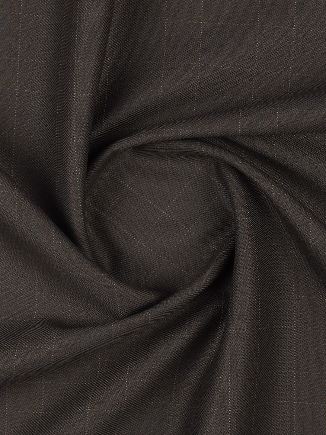 Men Cotton Blend Checks Pants Fabric Dark Brown Icle Stretch