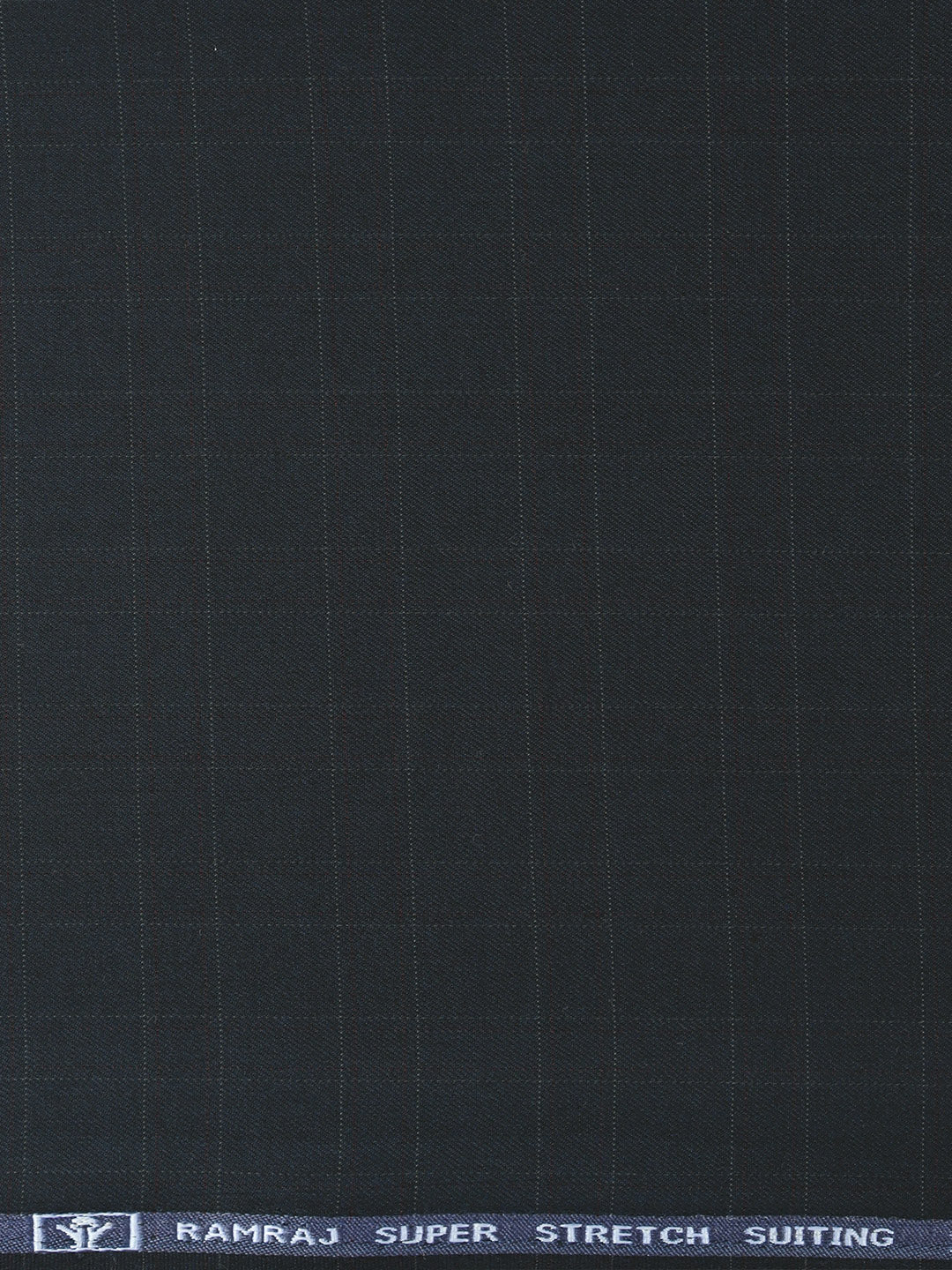 Men Cotton Blend Checks Pants Fabric Dark Blue Icle Stretch